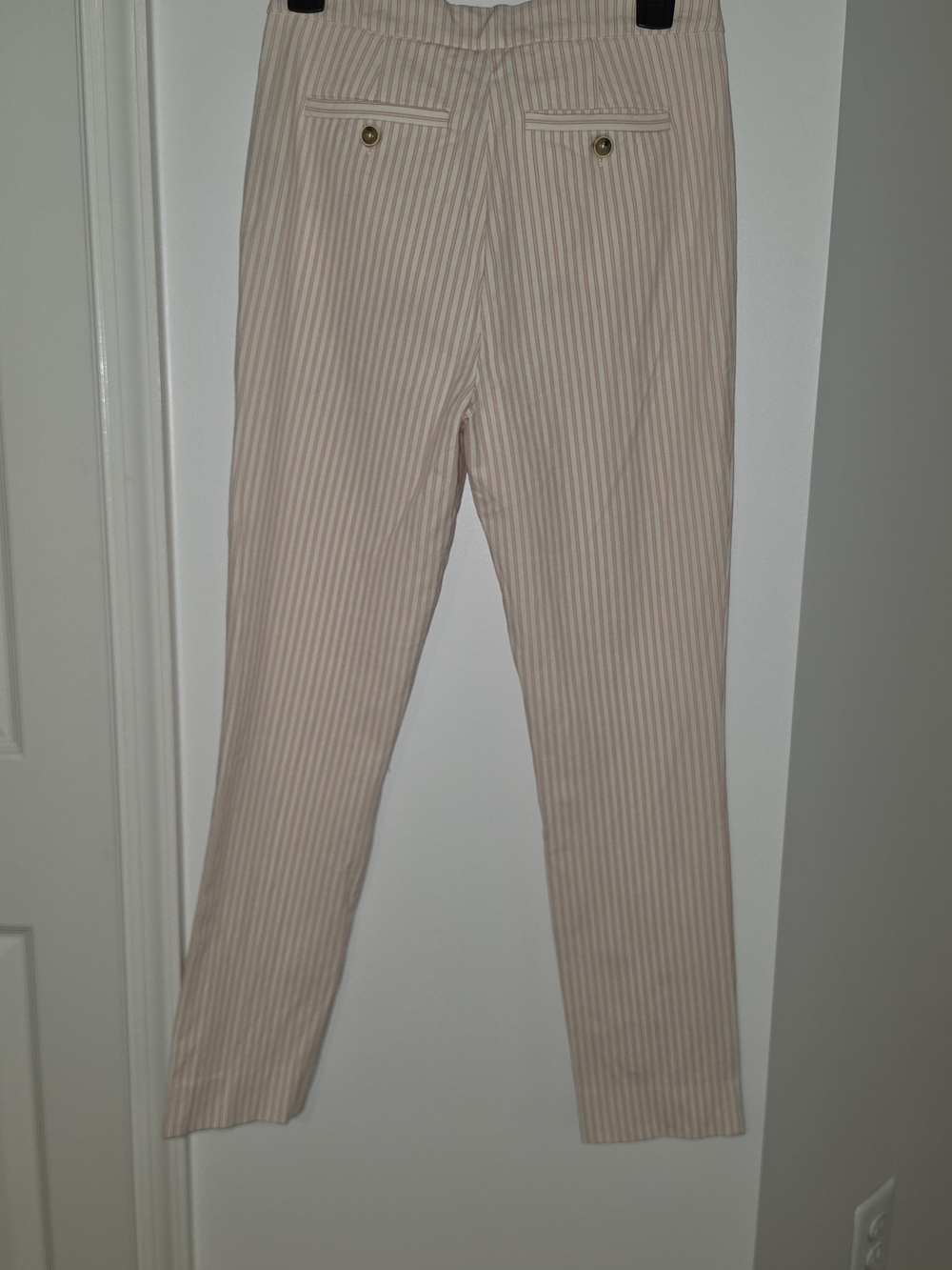 Anthropologie The Essential Slim Pink Striped Trousers Size 2